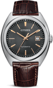 Citizen mens Automatic Watch, Brun/Gris, Taille unique