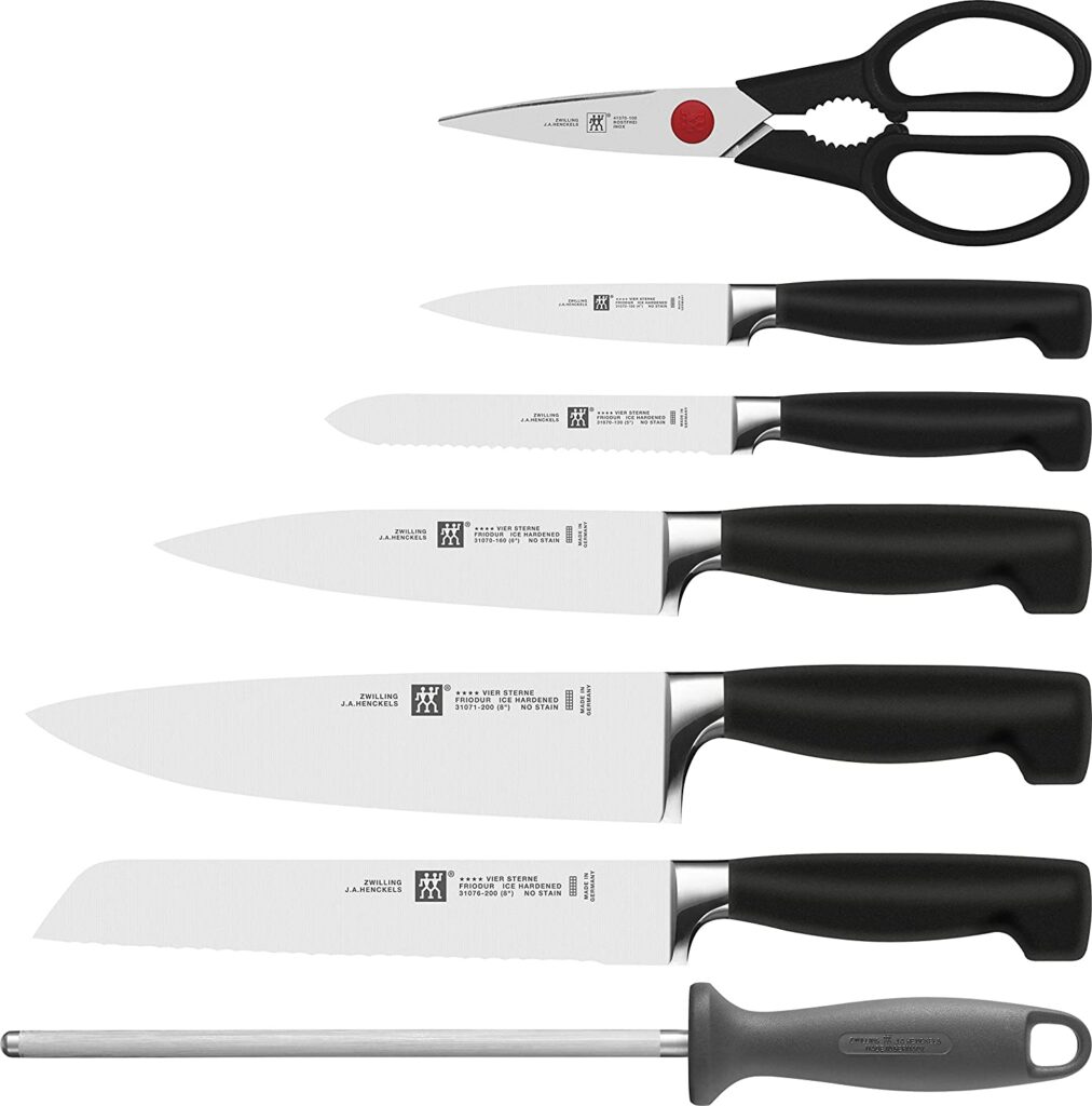 zwilling bloc de couteaux 8 pièces hêtre série four star
