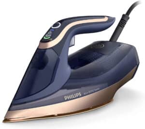 Philips Azur 8000 Series Fer à vapeur, 3000 W, Débit vapeur continu 85 g/min, Effet pressing Turbo de 260 g, Aucun risque de brûlure, Bleu Nuit (DST8050/20)