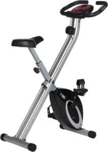Ultrasport F-Bike, Ordinateur entraînement LCD pour vélo fitness, exercice pliable, Max Poids utilisateur 110 kg, mesure pouls, 8 niveaux résistance, roue réglage, Argent/Noir