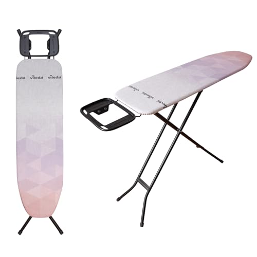Vileda Diamond S Petite Table à Repasser – Hauteur réglable jusqu'à 91 cm – Pliable – Plus Longue – Compact et léger – 114 x 33 cm
