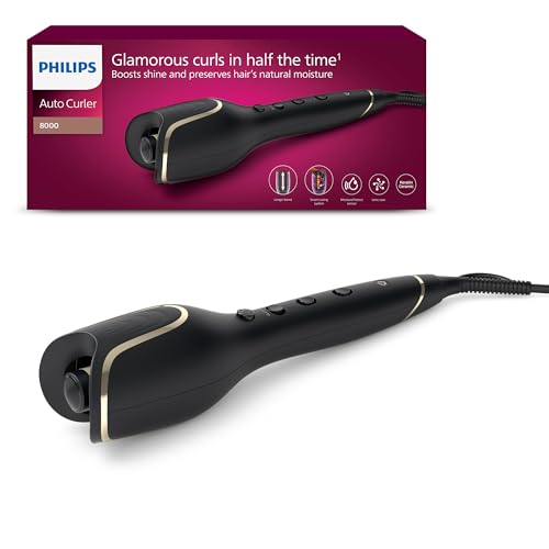 Philips série 8000 - boucleur automatique, 27 options de style différentes, noir, modèle BHB876/00