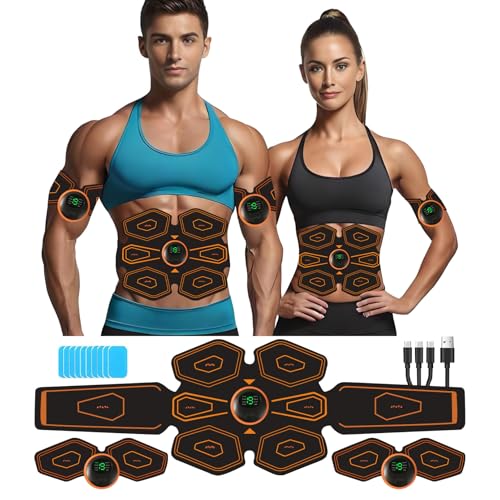 AILEDA Electrostimulateur Musculaire, Ceinture Abdominale Electrostimulation,6 Modes et 19 Intensités, Ceinture Musculation Electrostimulation pour Abdos/Bras/Jambes/Fesses,Homme Femme